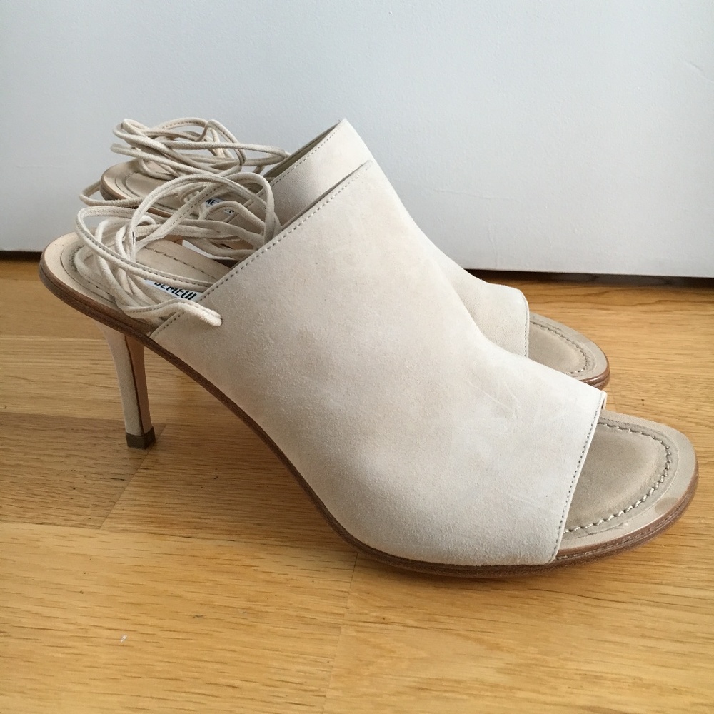 Ann Demeulemeester suede sandals w/ ties, 38